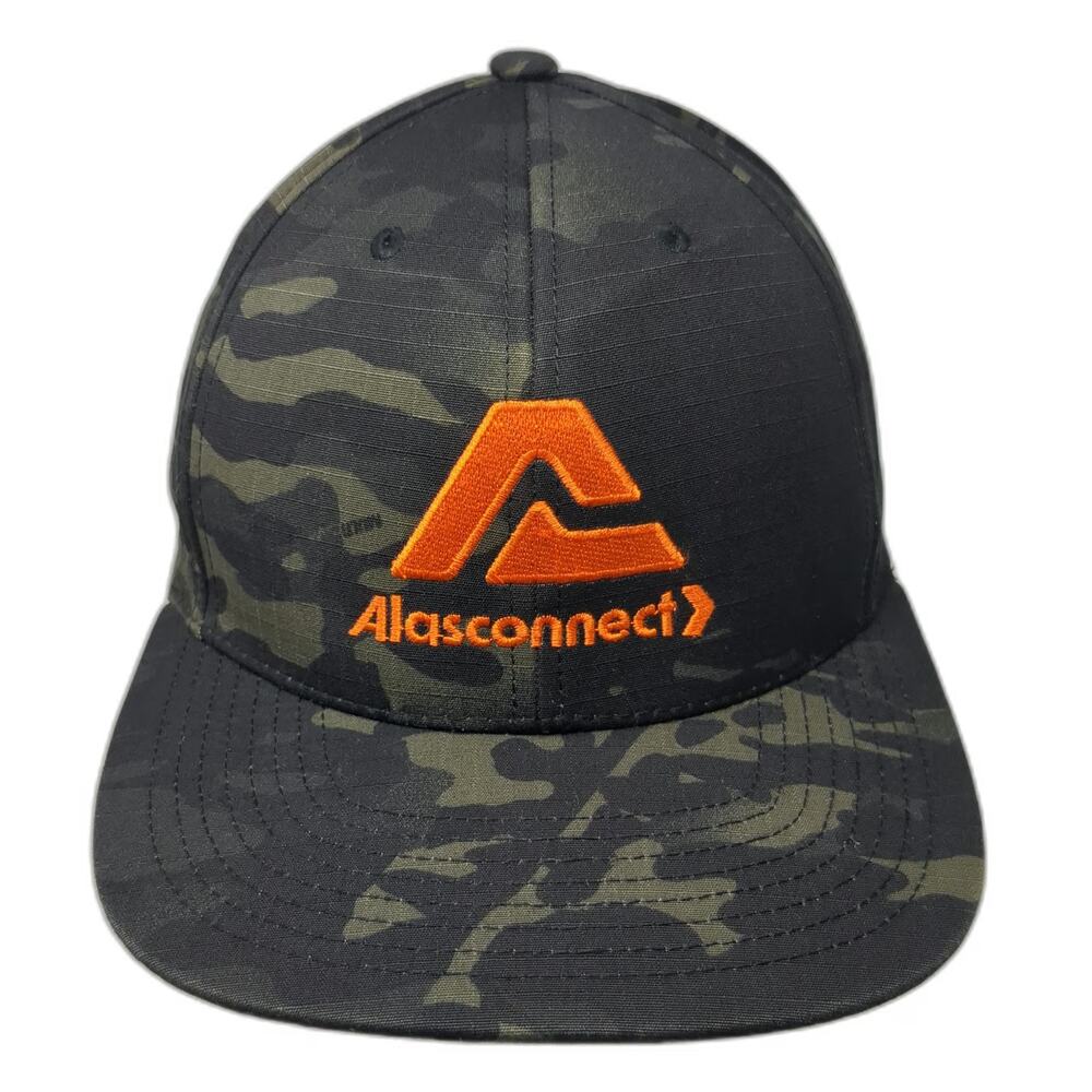 Pacific Headwear Snapback Black Camo One Size Cordura Alasconnect Tech Logo Hat
